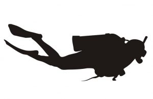 Scuba Diver Silhouette 2 (Small)